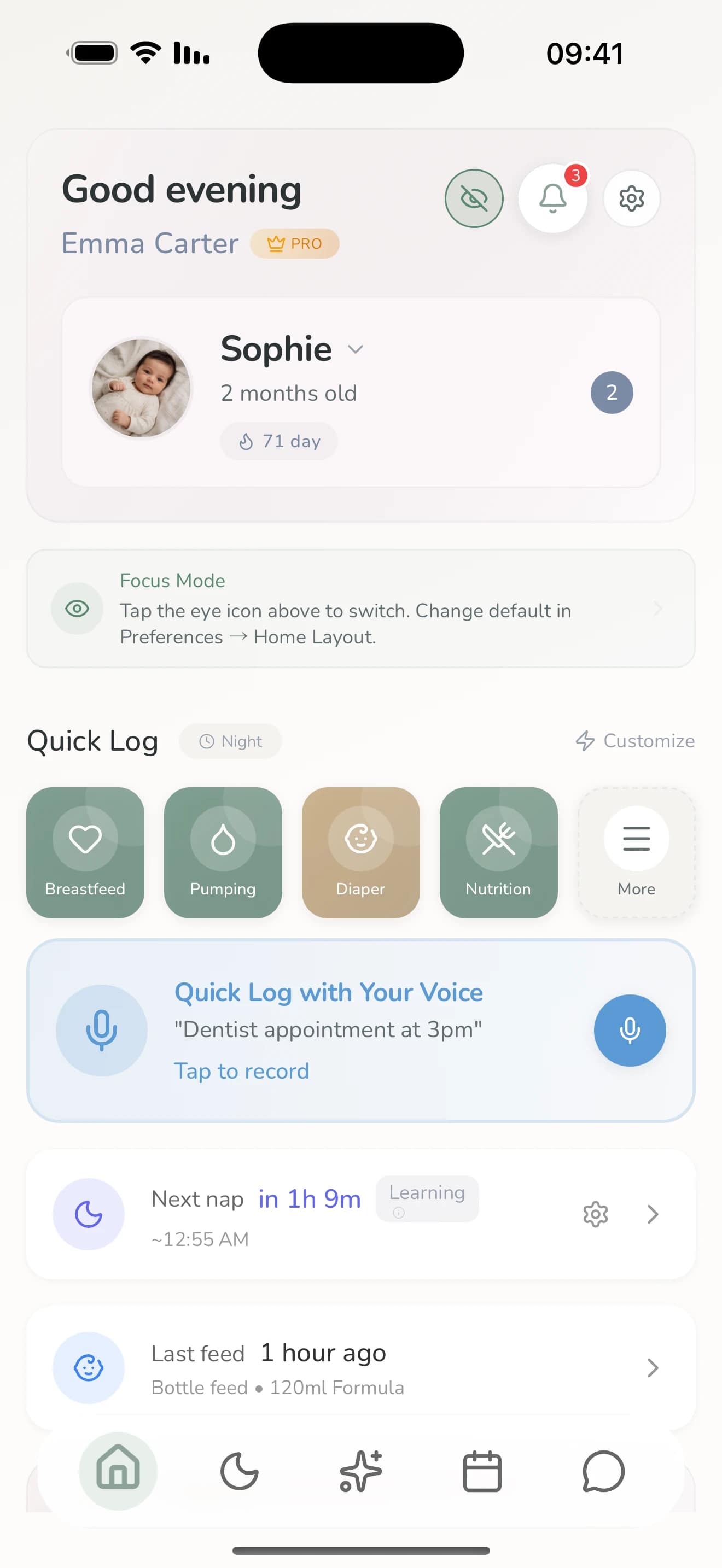 Lulnara home dashboard screen