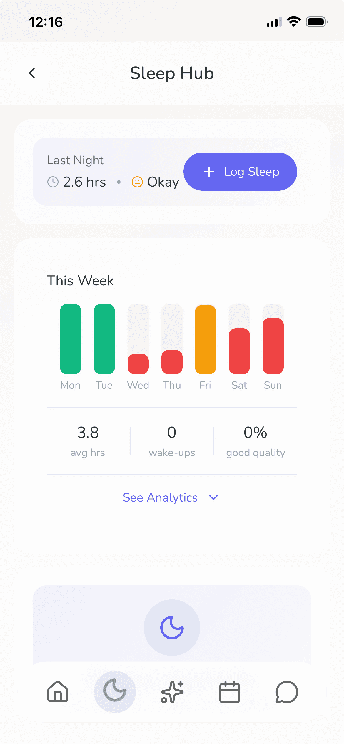 Lulnara sleep hub screen